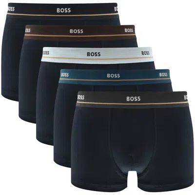 Hugo Boss Boss Underwear 5 Pack Boxer Trunks In Black