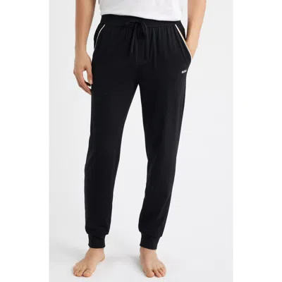 Hugo Boss Boss Unique Cotton Blend Pajama Joggers In Black