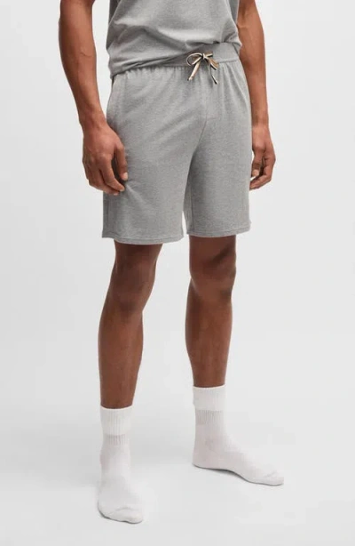 Hugo Boss Boss Unique Drawstring Jersey Lounge Shorts In Medium Grey