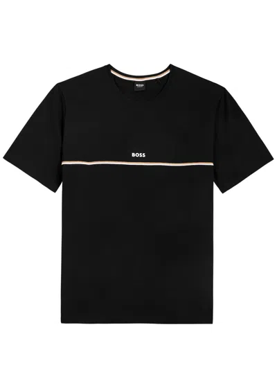Hugo Boss Boss Unique Logo-print Cotton T-shirt In Black