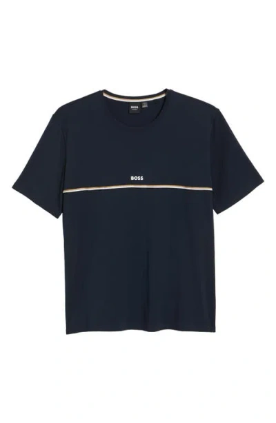 Hugo Boss Boss Unique Stretch Cotton Pajama Shirt In Dark Blue