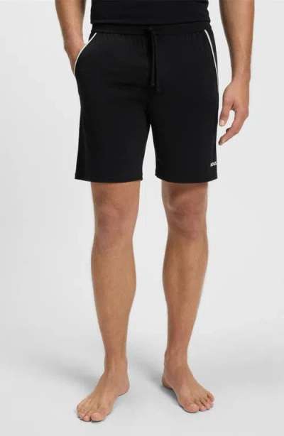 Hugo Boss Boss Unique Stretch Cotton Pajama Shorts In Black