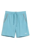 Hugo Boss Boss Unique Stretch Cotton Pajama Shorts In Blue