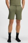 Hugo Boss Boss Unique Stretch Cotton Pajama Shorts In Green