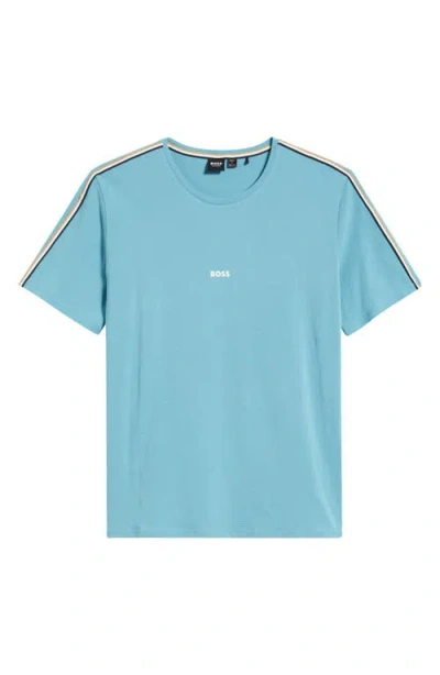 Hugo Boss Boss Unique Stretch Cotton Pajama T-shirt In Blue
