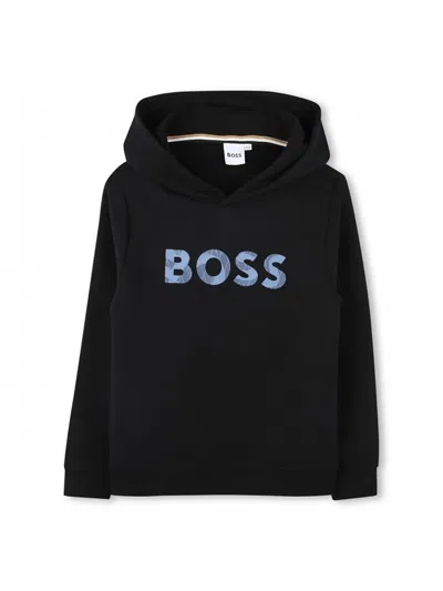 Hugo Boss Boss Unisex Mini Hoodie For Kids In Blue