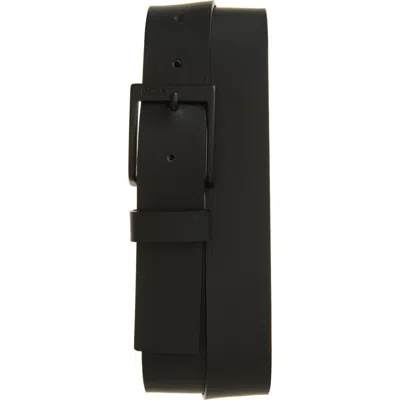 Hugo Boss Boss Uran Leather Belt In Black