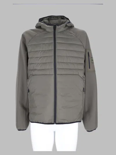 Hugo Boss Boss Urban Hybrid Hooded Sports Jacket In Water-repellent Polyester In Gray