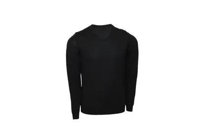 Hugo Boss Boss V-neck Slim-fit Sweater In Black Wool