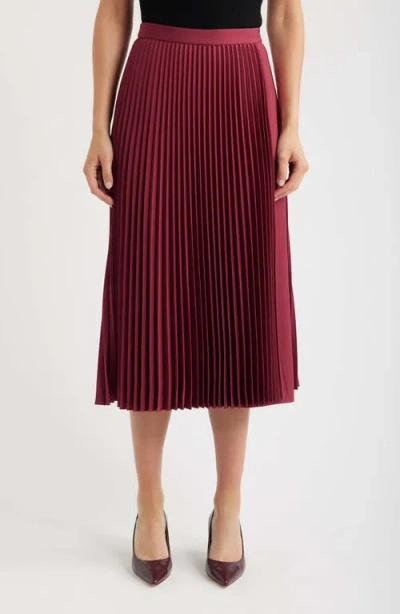 Hugo Boss Boss Vaklimt Pleated Midi Skirt In Pink