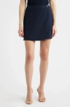 Hugo Boss Boss Vandera Wrap Front Miniskirt In Blue