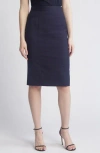 Hugo Boss Valesana Stretch Wool Pencil Skirt In Sky Captain