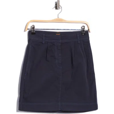 Hugo Boss Boss Varachute Belted Stretch Cotton Miniskirt In Black
