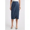 Hugo Boss Velibea Wrap Style Pencil Skirt In Indigo