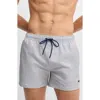Hugo Boss Swim Shorts In Striped Seersucker Fabric In Blue