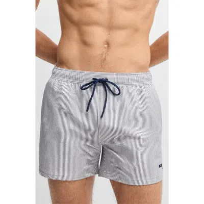 HUGO BOSS BOSS VELVETFISH STRIPE SEERSUCKER SWIM TRUNKS