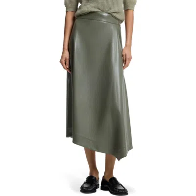 Hugo Boss Boss Ventara Faux Leather Midi Skirt In Green
