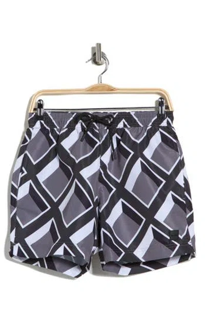 Hugo Boss Boss Vibe Swim Trunks In Gray