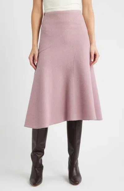 Hugo Boss Boss Vicena Maxi Woven Boiled Wool Skirt In Pink