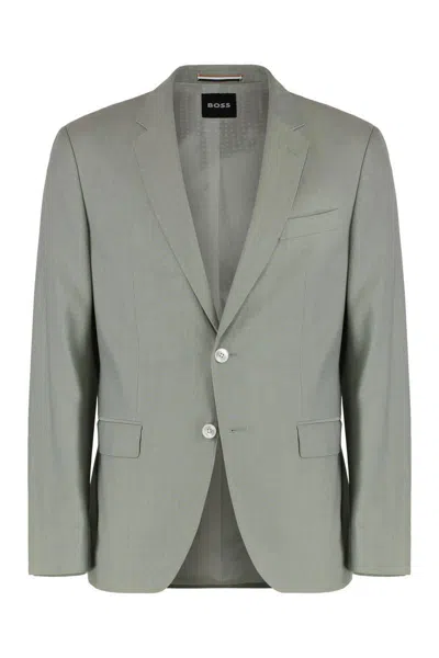 Hugo Boss Boss Virgin Wool Blend Two-pieces Suit In Gray