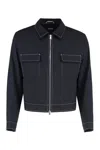 Hugo Boss Flap-pocket Contrast-stitching Jacket In Blue