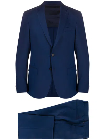 Hugo Boss Boss Virgin Wool Single-breasted Two-piece Suit In Blue