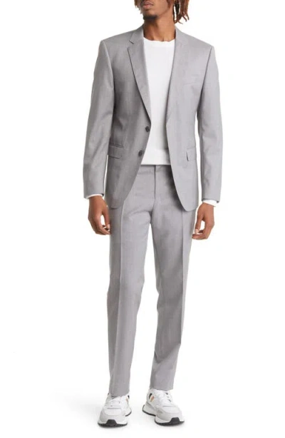 Hugo Boss Boss Virgin Wool Suit In Gray