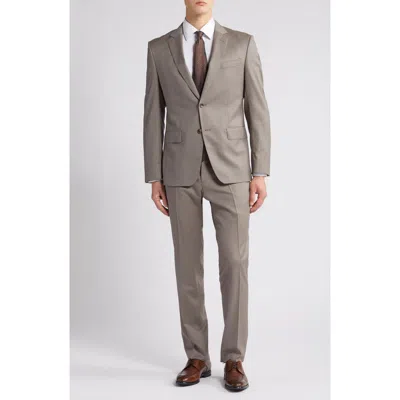 Hugo Boss Boss Virgin Wool Suit In Light Beige