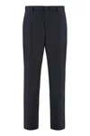 Hugo Boss Boss Virgin Wool Trousers In Blue