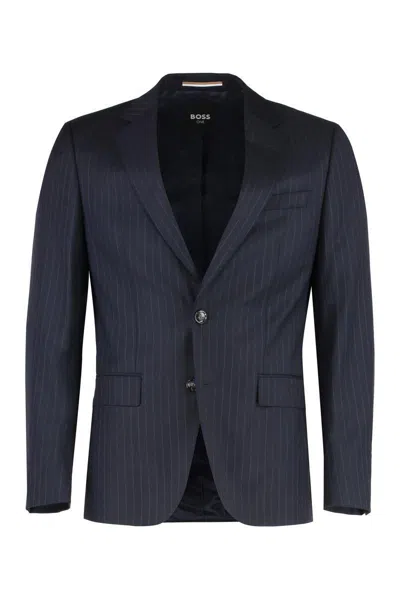 Hugo Boss Boss Virgin Wool Two-pieces Suit In Black