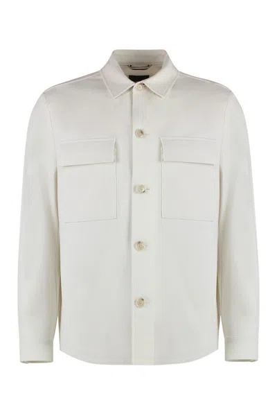 Hugo Boss Boss Viscose Overshirt In White