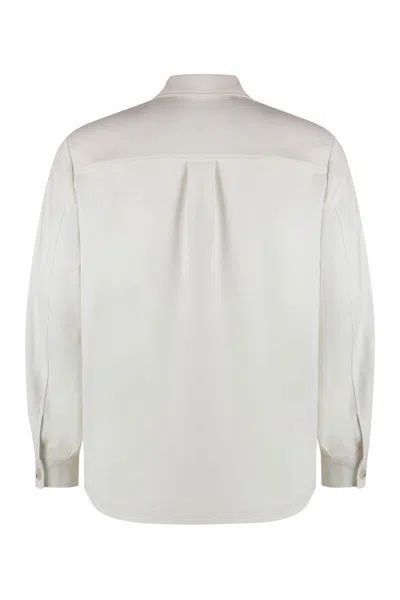 Hugo Boss Boss Viscose Overshirt In White