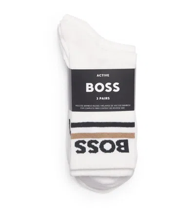 Hugo Boss Boss Viscose-bamboo Socks In Multi