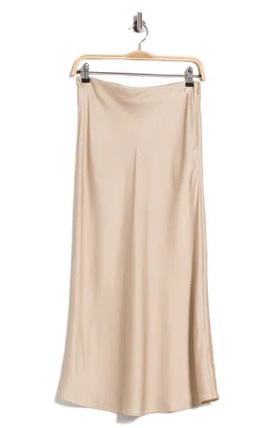 Hugo Boss Boss Visos Satin Maxi Skirt In Brown