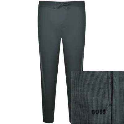 Hugo Boss Boss Waffle Cuff Joggers Grey In Gray