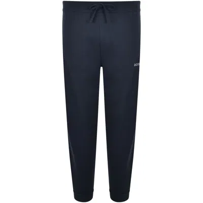 Hugo Boss Boss Waffle Cuff Joggers Navy In Blue