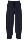 Hugo Boss Boss Waffle-knit Cotton-blend Sweatpants In Dark Blue