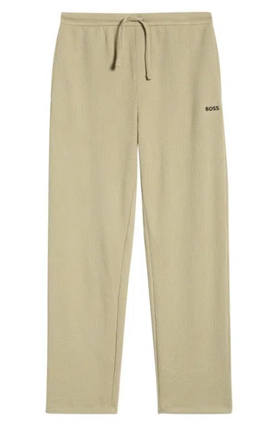 Hugo Boss Boss Waffle Knit Lounge Pants In Neutral