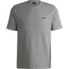 Hugo Boss Cotton-blend Pyjama T-shirt With Embroidered Logo In Medium Grey