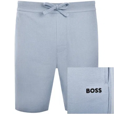 Hugo Boss Boss Waffle Shorts Blue In Black