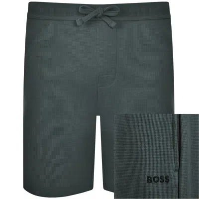 Hugo Boss Boss Waffle Shorts Grey In Green