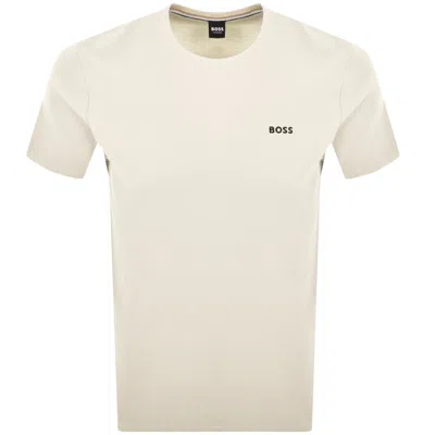 Hugo Boss Boss Waffle T Shirt Cream In Neutral