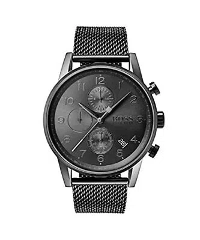 Pre-owned Hugo Boss Boss Watches Men Chronograph Quartz Watch With Steel Strap 1513674 Grey Bracelet