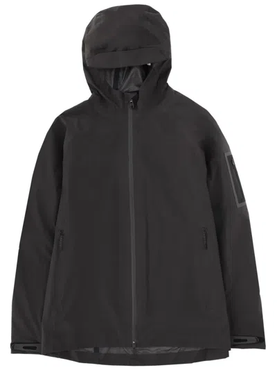 Hugo Boss Water-repellent Zip-up Jacket With Four-way Stretch In Black