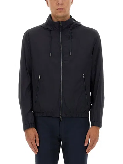 Hugo Boss Boss Camel Water-repellent Windbreaker Jacket In Blue
