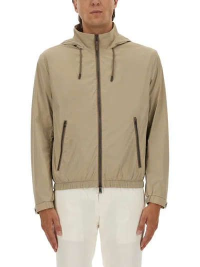 Hugo Boss Boss Camel Water-repellent Windbreaker Jacket In Green