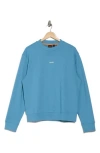 Hugo Boss Boss Wes Crew Pullover In Open Blue