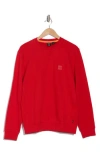 Hugo Boss Boss Westart Cotton Crewneck Sweatshirt In Bright Red