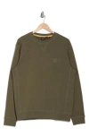 Hugo Boss Boss Westart Cotton Crewneck Sweatshirt In Dark Green