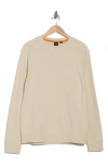 Hugo Boss Boss Westart Cotton Crewneck Sweatshirt In Open White